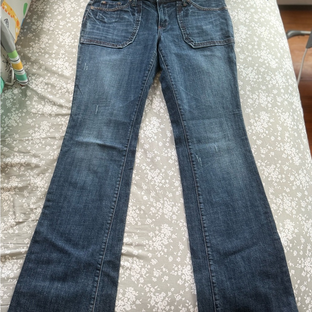 Blue Flare Wide Leg Jeans